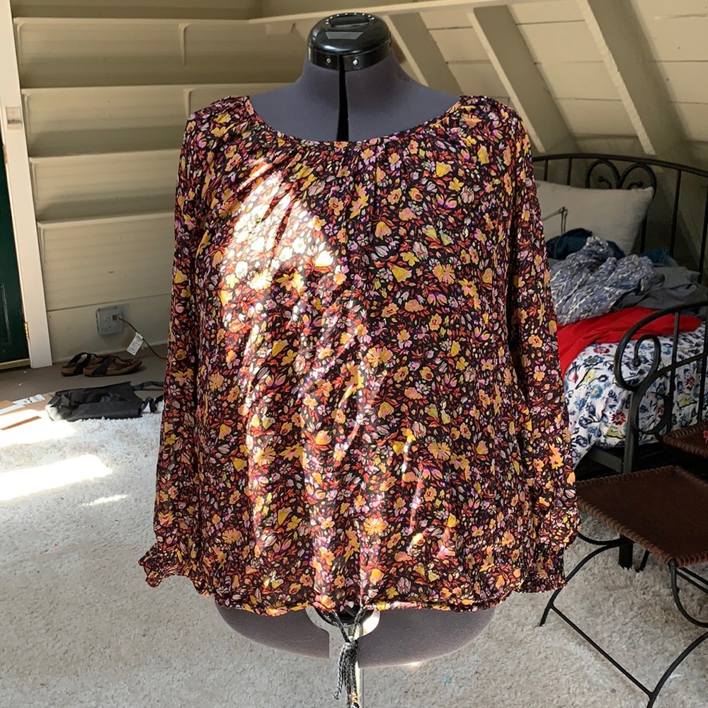 Anthropologie Plus Floral Blouse, Lovely!